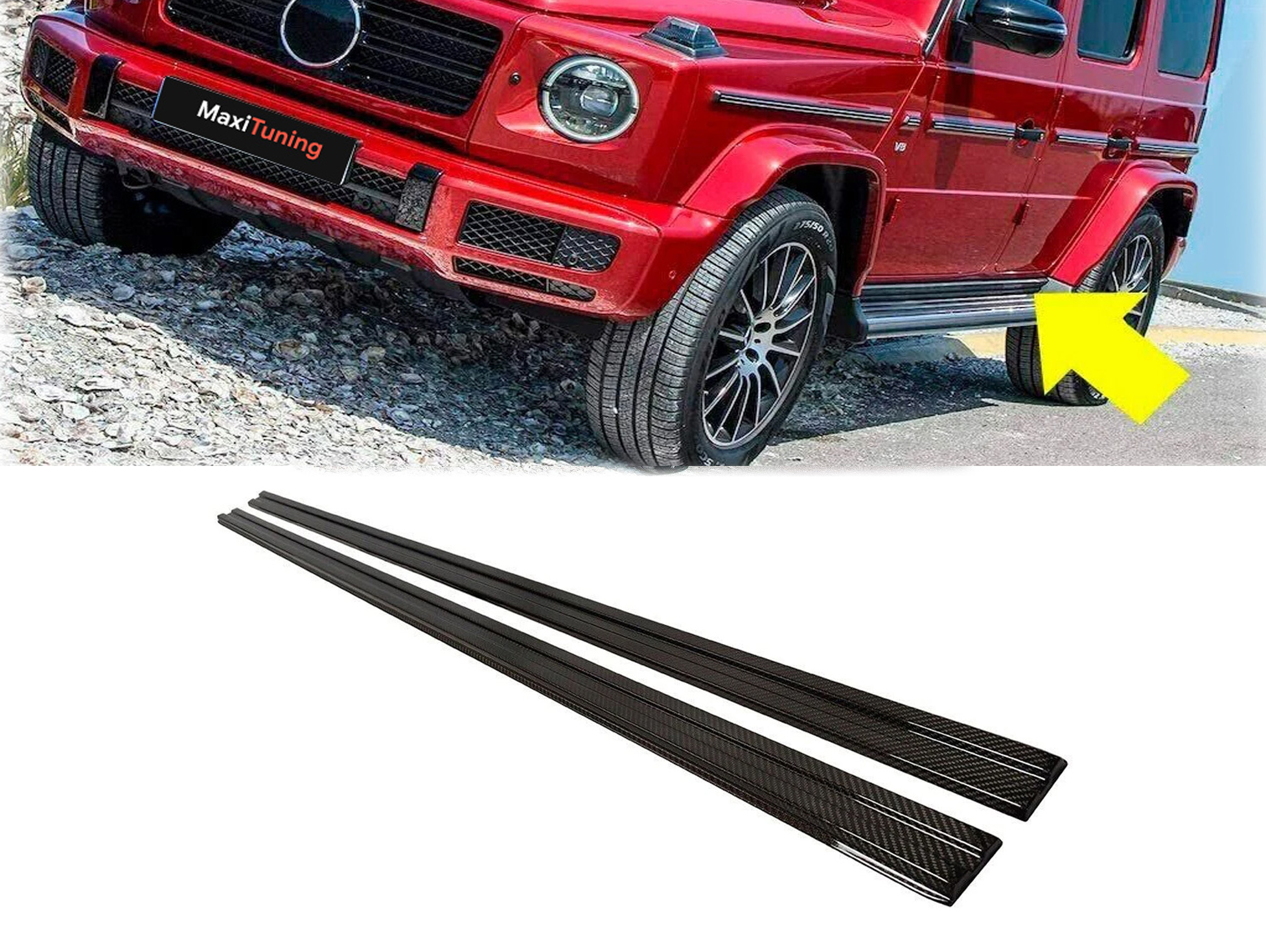 Mercedes-Benz G-Class W463A Brabus Lower Moldings Carbon Fiber 2 pcs